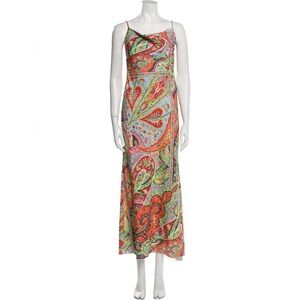 RHODE Multicolor Paisley Maxi Dress - Orange, Green, Pink